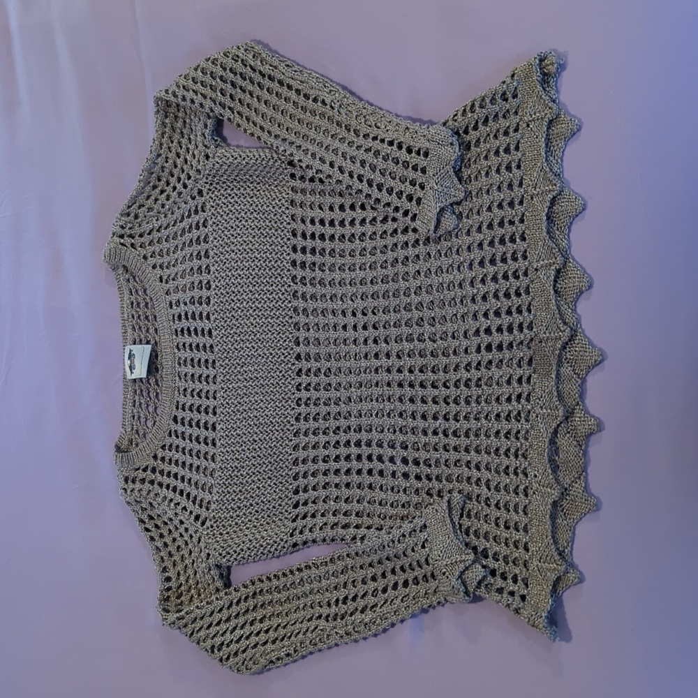 Harley Davidson S shimmer open weave sweater
